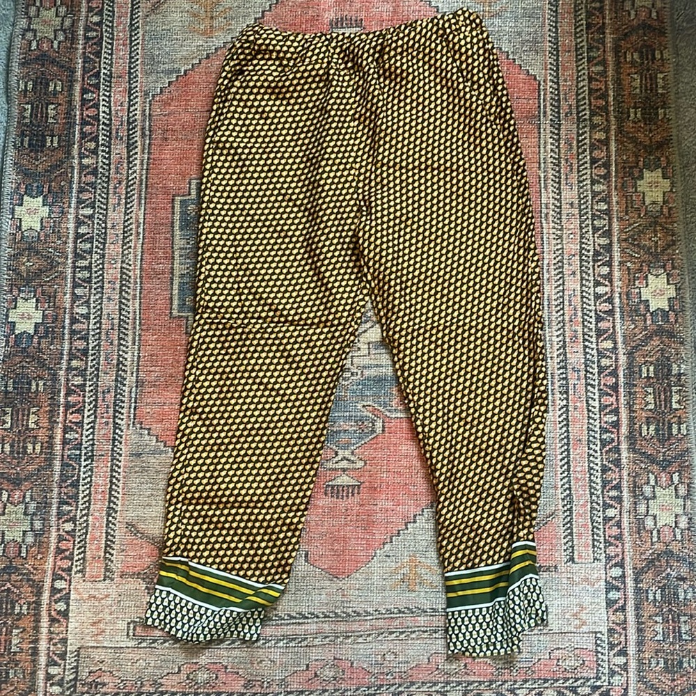 Pull on straight silk J Crew Pants- like new